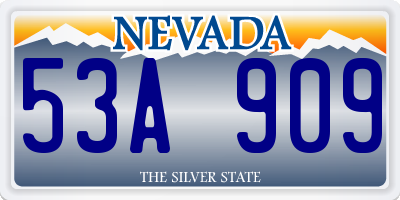 NV license plate 53A909