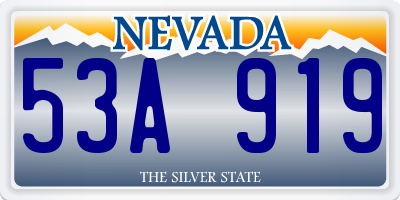 NV license plate 53A919