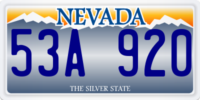 NV license plate 53A920