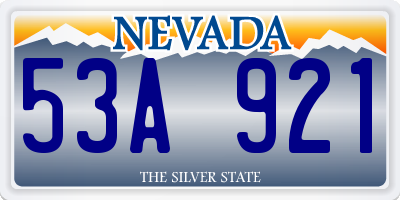 NV license plate 53A921