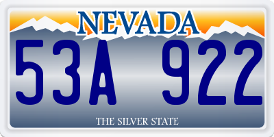 NV license plate 53A922