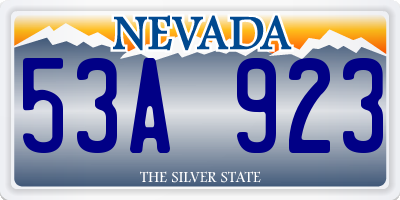 NV license plate 53A923