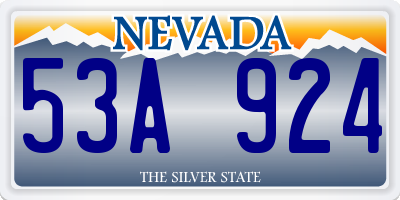 NV license plate 53A924