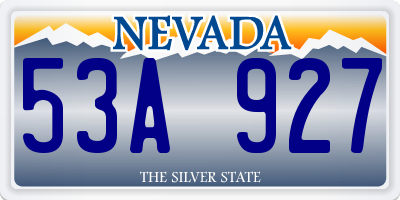 NV license plate 53A927