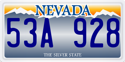 NV license plate 53A928