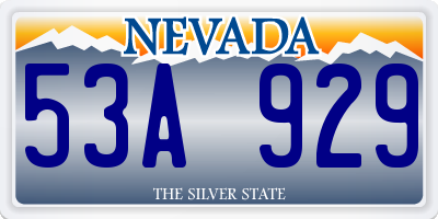 NV license plate 53A929
