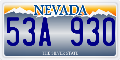 NV license plate 53A930