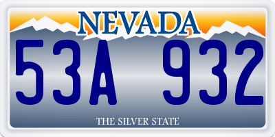 NV license plate 53A932