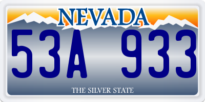 NV license plate 53A933