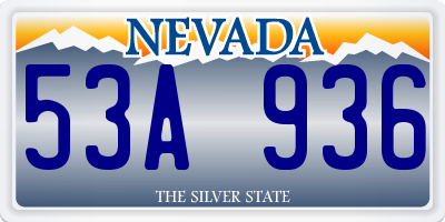 NV license plate 53A936