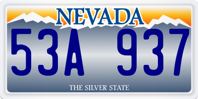 NV license plate 53A937