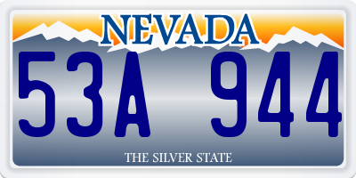 NV license plate 53A944
