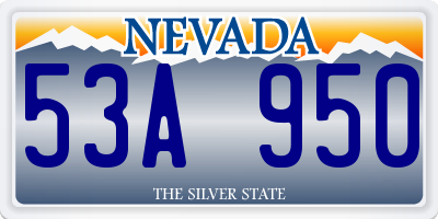 NV license plate 53A950
