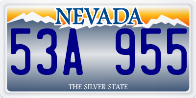 NV license plate 53A955