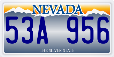 NV license plate 53A956