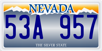 NV license plate 53A957