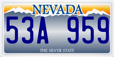 NV license plate 53A959