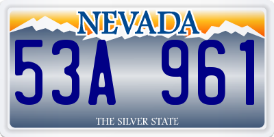 NV license plate 53A961