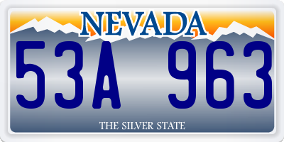 NV license plate 53A963