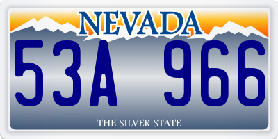 NV license plate 53A966