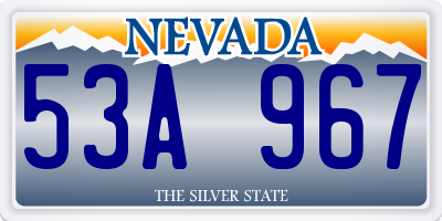 NV license plate 53A967