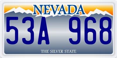 NV license plate 53A968