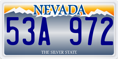 NV license plate 53A972