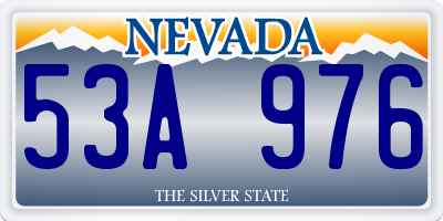 NV license plate 53A976