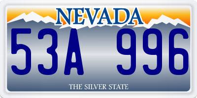 NV license plate 53A996