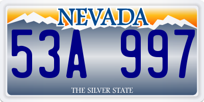 NV license plate 53A997