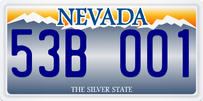 NV license plate 53B001