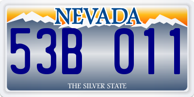 NV license plate 53B011