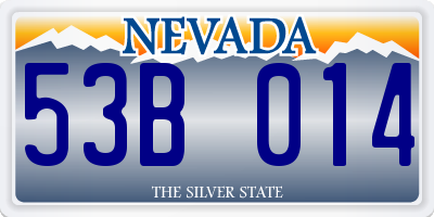 NV license plate 53B014