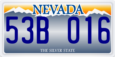 NV license plate 53B016