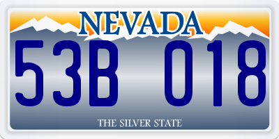 NV license plate 53B018