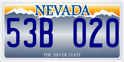 NV license plate 53B020