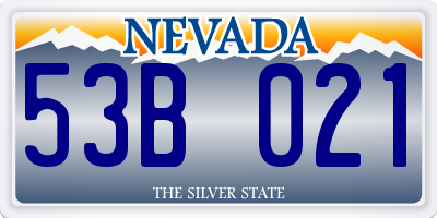 NV license plate 53B021