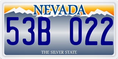 NV license plate 53B022