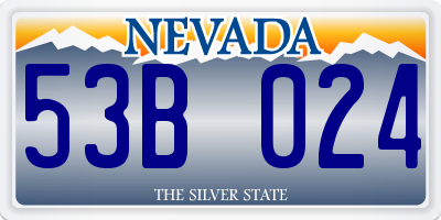NV license plate 53B024