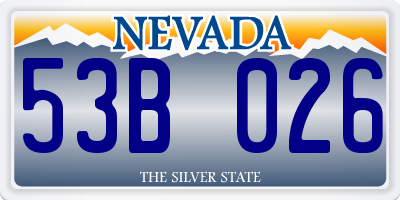 NV license plate 53B026