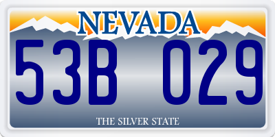 NV license plate 53B029