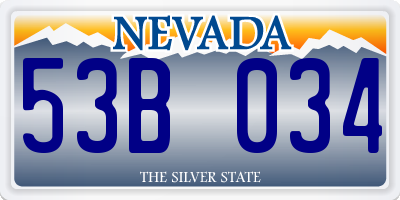 NV license plate 53B034