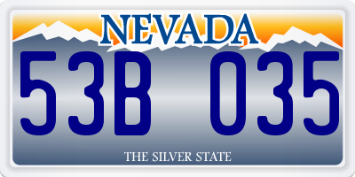 NV license plate 53B035