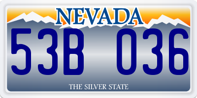 NV license plate 53B036