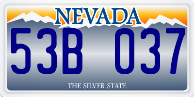 NV license plate 53B037