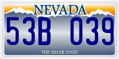 NV license plate 53B039