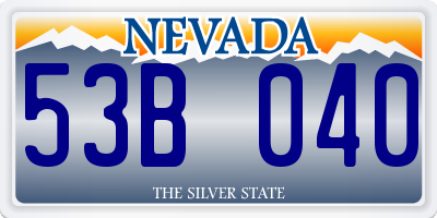 NV license plate 53B040