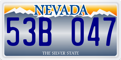 NV license plate 53B047