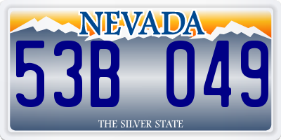 NV license plate 53B049