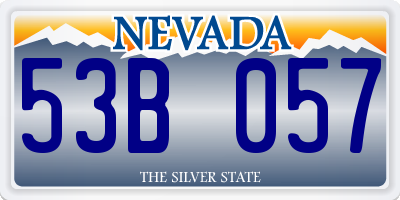 NV license plate 53B057